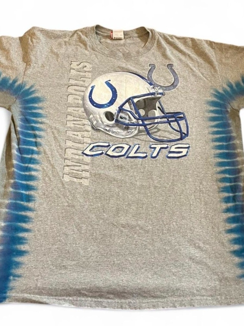 Men’s Vintage NFL Indianapolis Colts Gray Tie Dye Logo Shirt Size 2XL